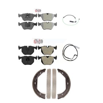 Front Rear Ceramic Disc Brake Pads And Wear Sensors Kit (5Pc) For 2005 BMW 330xi 3.0L KNW-100433