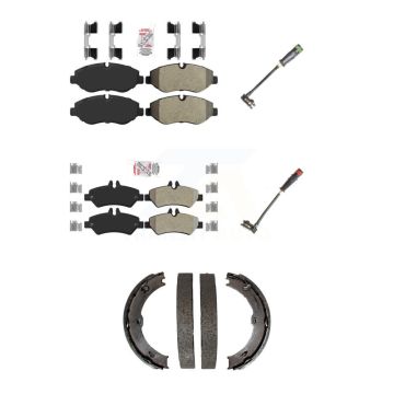 Front Rear Ceramic Brake Pads Wear Sensor Kit (5Pc) For Sprinter 2500 Mercedes-Benz Dodge KNW-100435