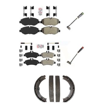 Front Rear Ceramic Brake Pads Extra Wear Sensor Kit (5Pc) For Sprinter 2500 Mercedes-Benz KNW-100437