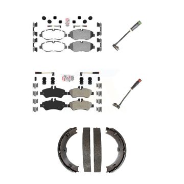 Front Rear Ceramic Brake Pads Extra Wear Sensor Kit (5Pc) For Sprinter 2500 Mercedes-Benz KNW-100438
