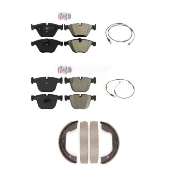 Front Rear Ceramic Disc Brake Pads Wear Sensor Kit (5Pc) For 2010 BMW 535i Base with 3.0L KNW-100442