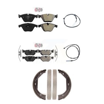 Front Rear Ceramic Disc Brake Pads And Wear Sensors Kit (5Pc) For BMW 328i xDrive KNW-100447
