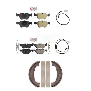 Front Rear Ceramic Disc Brake Pads And Wear Sensors Kit (5Pc) For BMW 128i 328i 323i 325i KNW-100449