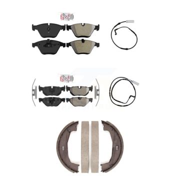 Front Rear Ceramic Brake Pads Wear Sensor Kit (5Pc) For 08 BMW 328i Sedan Coupe with 3.0L KNW-100455