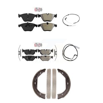 Front Rear Ceramic Disc Brake Pads And Wear Sensors Kit (5Pc) For BMW 328i xDrive KNW-100456