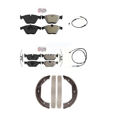 Front Rear Ceramic Disc Brake Pads And Wear Sensors Kit (5Pc) For BMW 328i xDrive KNW-100458