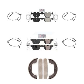 Front Rear Ceramic Disc Brake Pads And Wear Sensors Kit (7Pc) For BMW X5 X6 KNW-100463