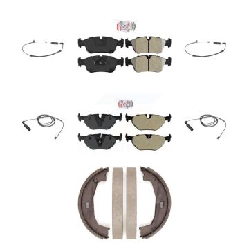 Front Rear Ceramic Brake Pad And Wear Sensor Kit (7Pc) For BMW 325i 325Ci 320i 323Ci 323i KNW-100475
