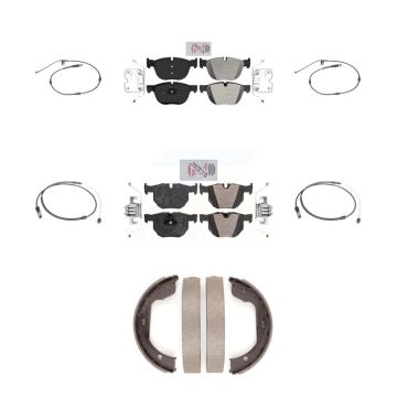 Front Rear Ceramic Disc Brake Pads And Wear Sensors Kit (7Pc) For BMW X5 X6 KNW-100479