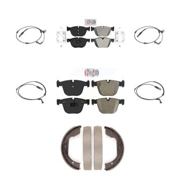 Front Rear Ceramic Disc Brake Pads And Wear Sensors Kit (7Pc) For BMW X5 X6 KNW-100480