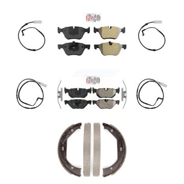 Front Rear Ceramic Disc Brake Pad Wear Sensor Kit (7Pc) For 2007 BMW 328i Wagon with 3.0L KNW-100501