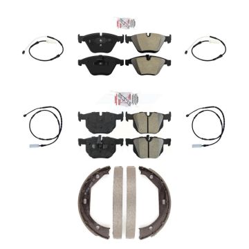 Front Rear Ceramic Disc Brake Pads And Wear Sensors Kit (7Pc) For BMW 335i 335is 335d KNW-100510