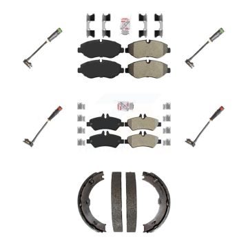 Front Rear Ceramic Brake Pads Wear Sensor Kit (7Pc) For Sprinter 2500 Mercedes-Benz Dodge KNW-100516