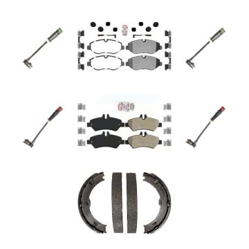 Front Rear Ceramic Brake Pads Extra Wear Sensor Kit (7Pc) For Sprinter 2500 Mercedes-Benz KNW-100517