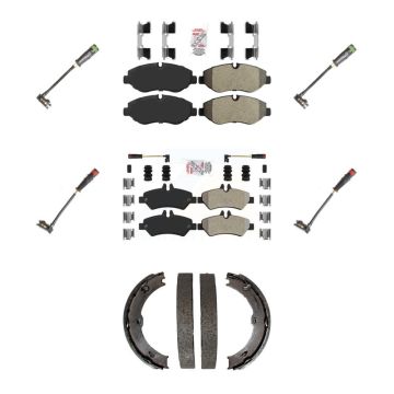 Front Rear Ceramic Brake Pads Extra Wear Sensor Kit (7Pc) For Sprinter 2500 Mercedes-Benz KNW-100518