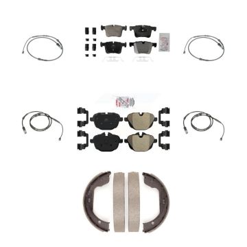 Front Rear Ceramic Disc Brake Pads And Wear Sensors Kit (7Pc) For 2011 BMW X3 xDrive28i KNW-100526