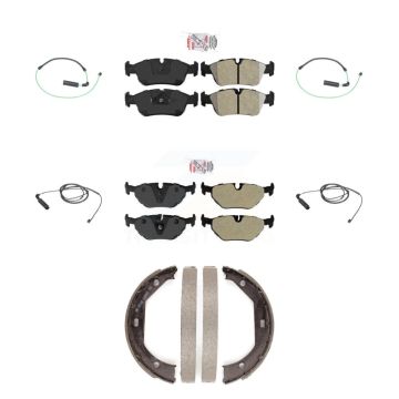 Front Rear Ceramic Disc Brake Pads And Wear Sensor Kit (7Pc) For 2001-2005 BMW 325xi 2.5L KNW-100528