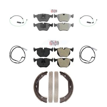 Front Rear Ceramic Disc Brake Pads And Wear Sensors Kit (7Pc) For 2005 BMW 330xi 3.0L KNW-100530
