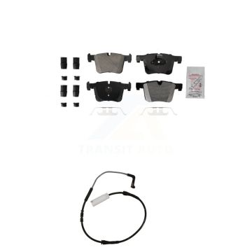 Front Ceramic Disc Brake Pad Wear Sensor Kit For 2012 BMW 328i with Black Painted Caliper KNW-100538