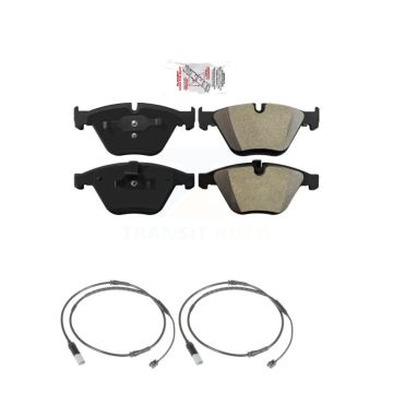 Front Ceramic Disc Brake Pads And Wear Sensors Kit For 2010 BMW 535i Base with 3.0L KNW-100809