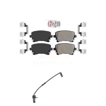 Rear Ceramic Brake Pads Wear Sensor Kit For 10 Audi A8 Quattro 330mm or 356mm Rotor KNW-100964