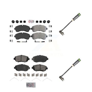 Front Rear Ceramic Brake Pads & Extra Wear Sensor Kit For Freightliner Sprinter 2500 3500 KNW-101128