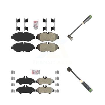 Front Rear Ceramic Disc Brake Pads And Wear Sensors Kit For Freightliner Sprinter 2500 KNW-101134