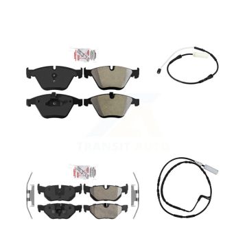 Front Rear Ceramic Disc Brake Pads And Wear Sensors Kit For BMW 328i KNW-101138