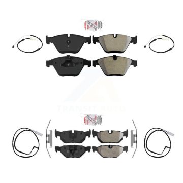 Front Rear Ceramic Disc Brake Pads And Wear Sensors Kit For BMW 328i KNW-101140