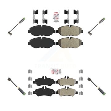 Front Rear Ceramic Disc Brake Pads And Wear Sensors Kit For Freightliner Sprinter 2500 KNW-101150