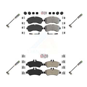 Front Rear Ceramic Disc Brake Pads & Extra Wear Sensor Kit For Freightliner Sprinter 3500 KNW-101161