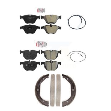 Front Rear Ceramic Disc Brake Pads And Wear Sensors Kit (5Pc) For BMW 335i xDrive KNW-101168