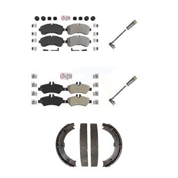 Front Rear Ceramic Brake Pad & Extra Wear Sensor Kit (5Pc) For Freightliner Sprinter 3500 KNW-101170