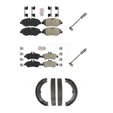 Front Rear Ceramic Brake Pad & Wear Sensor Kit (5Pc) For 10-18 Freightliner Sprinter 2500 KNW-101181