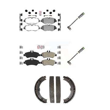 Front Rear Ceramic Brake Pad & Extra Wear Sensor Kit (5Pc) For Freightliner Sprinter 2500 KNW-101182