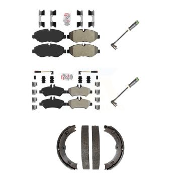 Front Rear Ceramic Brake Pad & Extra Wear Sensor Kit (5Pc) For Freightliner Sprinter 2500 KNW-101183