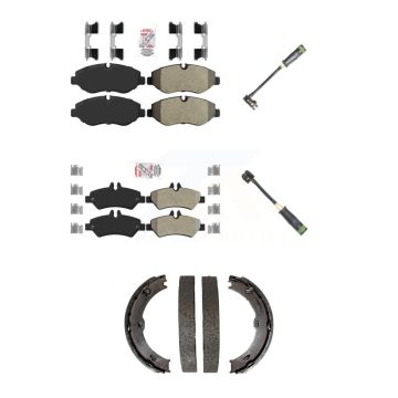 Front Rear Ceramic Disc Brake Pads & Wear Sensor Kit (5Pc) For Freightliner Sprinter 2500 KNW-101185