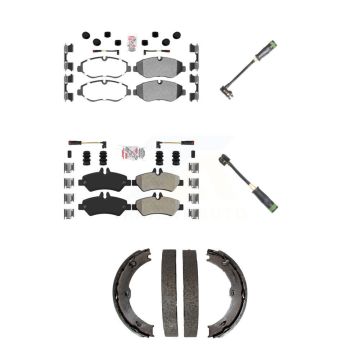 Front Rear Ceramic Brake Pad & Extra Wear Sensor Kit (5Pc) For Freightliner Sprinter 2500 KNW-101188