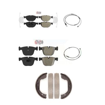 Front Rear Ceramic Disc Brake Pads And Wear Sensors Kit (5Pc) For BMW 535i GT xDrive 550i KNW-101190