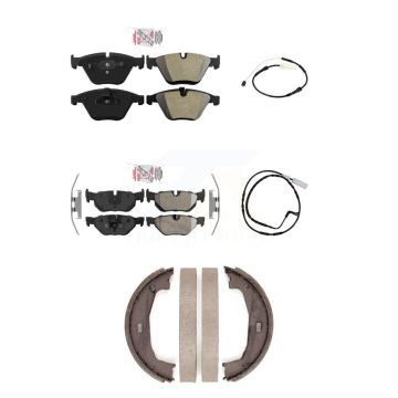 Front Rear Ceramic Brake Pads Wear Sensor Kit (5Pc) For 11 BMW 328i Sedan Coupe with 3.0L KNW-101192