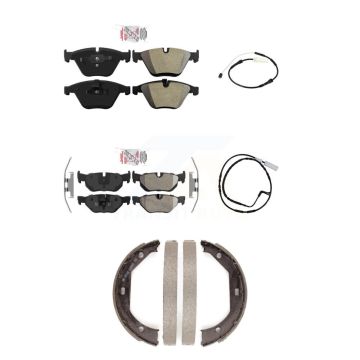 Front Rear Ceramic Disc Brake Pads And Wear Sensors Kit (5Pc) For BMW 328i KNW-101195