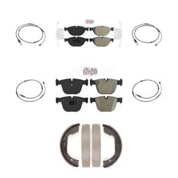 Front Rear Ceramic Disc Brake Pads And Wear Sensors Kit (7Pc) For BMW 535i GT xDrive 550i KNW-101207