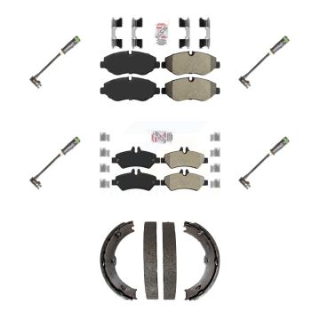 Front Rear Ceramic Brake Pad & Wear Sensor Kit (7Pc) For 10-18 Freightliner Sprinter 2500 KNW-101210