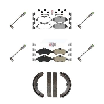 Front Rear Ceramic Brake Pad & Extra Wear Sensor Kit (7Pc) For Freightliner Sprinter 2500 KNW-101211