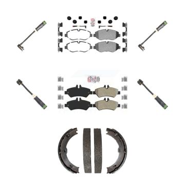Front Rear Ceramic Brake Pad & Extra Wear Sensor Kit (7Pc) For Freightliner Sprinter 2500 KNW-101219