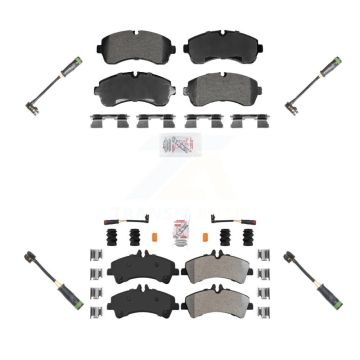 Front Rear Ceramic Brake Pad Extra Wear Sensor Kit For Mercedes-Benz Sprinter 3500 3500XD KNW-101258