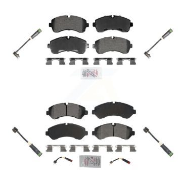Front Rear Ceramic Disc Brake Pads & Extra Wear Sensor Kit For Freightliner Sprinter 4500 KNW-101264