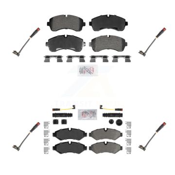 Front Rear Ceramic Brake Pad & Extra Wear Sensor Kit For Mercedes-Benz Sprinter 2500 1500 KNW-101281