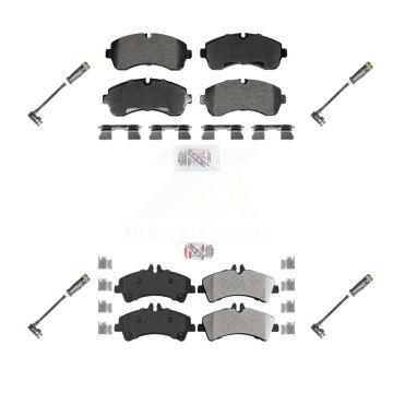 Front Rear Ceramic Disc Brake Pads And Wear Sensors Kit For Freightliner Sprinter 3500 KNW-101289