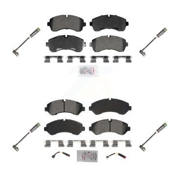 Front Rear Ceramic Disc Brake Pads & Extra Wear Sensor Kit For Freightliner Sprinter 3500 KNW-101292